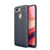 GPACK Oppo Ax7 ile uyumlu Kılıf Niss Silikon Deri Görünümlü, Lacivert