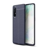 GPACK Oppo Reno 3 Pro ile uyumlu Kılıf Niss Silikon Deri Görünümlü, Lacivert