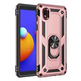 Gpack Samsung Galaxy A01 Core Vega Tank Koruma Standlı Yüzüklü Mıknatıslı Nano Glass Bronz Cep Telefonu Kılıfı