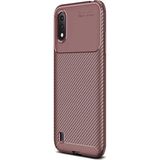Gpack Samsung Galaxy A01 Negro Karbon Dizayn Nano Glass Kahverengi Silikon Cep Telefonu Kılıf