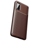 Gpack Samsung Galaxy A02S Negro Karbon Dizayn Silikon Kahverengi Cep Telefonu Kılıfı