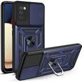 Gpack Samsung Galaxy A03s Sert Silikon Tank Aramid Sürgülü Vega Yüzüklü Lacivert Kılıf