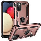 Gpack Samsung Galaxy A03S Vega Tank Standlı Yüzüklü Mıknatıslı Bronz Cep Telefonu Kılıfı