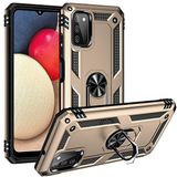 Gpack Samsung Galaxy A03S Vega Tank Standlı Yüzüklü Mıknatıslı Gold Cep Telefonu Kılıfı