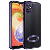 GPACK Samsung Galaxy A04 ile uyumlu Kılıf Logo Gösteren Kamera Korumalı Silikon, Derin Mor