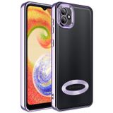 GPACK Samsung Galaxy A04 ile uyumlu Kılıf Logo Gösteren Kamera Korumalı Silikon, Mor