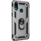 Gpack Samsung Galaxy A10S Çift Katman Zırh Koruma Yüzüklü Vega Nano Ekran Koruyucu Gümüş Cep Telefonu Kılıf