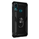 GPACK Samsung Galaxy A10s ile uyumlu Kılıf Vega Standlı Yüzüklü Mıknatıslı, Siyah