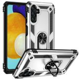 Gpack Samsung Galaxy A13 Vega Tank Standlı Yüzüklü Mıknatıslı Gümüş Kılıf