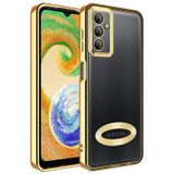 GPACK Samsung Galaxy A14 ile uyumlu Kılıf Logo Gösteren Kamera Korumalı Silikon, Gold