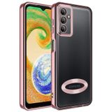 GPACK Samsung Galaxy A14 ile uyumlu Kılıf Logo Gösteren Kamera Korumalı Silikon, Rose Gold