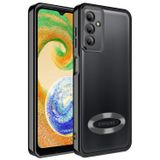 GPACK Samsung Galaxy A14 ile uyumlu Kılıf Logo Gösteren Kamera Korumalı Silikon, Siyah