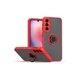 GPACK Samsung Galaxy A14 ile uyumlu Kılıf Montreal Yüzüklü Mıknatıslı Kamera Korumalı Silikon, Kırmızı