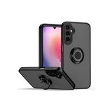 GPACK Samsung Galaxy A14 ile uyumlu Kılıf Montreal Yüzüklü Mıknatıslı Kamera Korumalı Silikon, Siyah