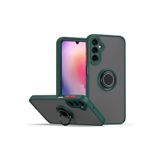 GPACK Samsung Galaxy A14 ile uyumlu Kılıf Montreal Yüzüklü Mıknatıslı Kamera Korumalı Silikon, Yeşil