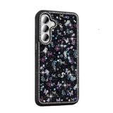 GPACK Samsung Galaxy A16 ile uyumlu Kılıf Simli ve Taşlı Dizayn Azra Kapak Siyah
