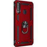 Gpack Samsung Galaxy A20s Çift Katman Zırh Koruma Yüzüklü Vega Nano Ekran Koruyucu Kırmızı Cep Telefonu Kılıf