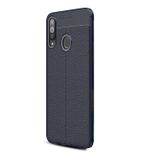 GPACK Samsung Galaxy A20s ile uyumlu Kılıf Niss Silikon Deri Görünümlü, Lacivert