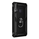 GPACK Samsung Galaxy A20s ile uyumlu Kılıf Vega Standlı Yüzüklü Mıknatıslı, Siyah
