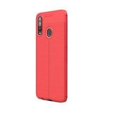 Gpack Samsung Galaxy A20s Niss Deri Görünümlü Kırmızı Silikon Kılıf