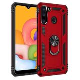 Gpack Samsung Galaxy A21 Tank Vega Standlı Yüzüklü Mıknatıslı Nano Glass Kırmızı Cep Telefonu Kılıfı