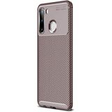 Gpack Samsung Galaxy A21s Negro Karbon Dizayn Silikon Kahverengi Kılıf