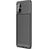 Gpack Samsung Galaxy A51 Negro Karbon Dizayn Siyah Silikon Cep Telefonu Kılıf