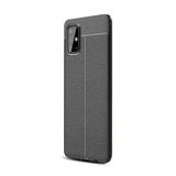 GPACK Samsung Galaxy A71 ile uyumlu Kılıf Niss Silikon Deri Görünümlü, Siyah