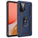 Gpack Samsung Galaxy A72 Vega Tank Koruma Standlı Yüzüklü Mıknatıslı Lacivert Cep Telefonu Kılıfı