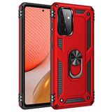 Gpack Samsung Galaxy A72 Vega Tank Koruma Standlı Yüzüklü Mıknatıslı Nano Glass Kırmızı Cep Telefonu Kılıfı