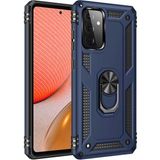 Gpack Samsung Galaxy A72 Vega Tank Koruma Standlı Yüzüklü Mıknatıslı Nano Glass Lacivert Kılıf
