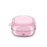 GPACK Samsung Galaxy Buds Live uyumlu Kulaklık Kılıfı Transparan Kancalı Silikon SF14 Pembe