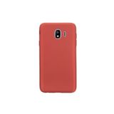 Gpack Samsung Galaxy J4 ile Uyumlu Kılıf, Premier Silikon, Nano Glass Koruyucu, Kırmızı