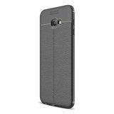 GPACK Samsung Galaxy J4 Plus ile uyumlu Kılıf Niss Silikon Deri Görünümlü, Siyah
