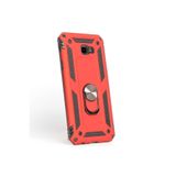 GPACK Samsung Galaxy J4 Plus ile uyumlu Kılıf Vega Standlı Yüzüklü Mıknatıslı, Kırmızı
