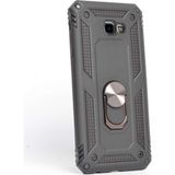 Gpack Samsung Galaxy J4 Plus Vega Yüzüklü Mıknatıslı Nano Glass Siyah Kılıf