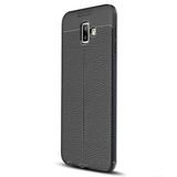 GPACK Samsung Galaxy J6 Plus ile uyumlu Kılıf Niss Silikon Deri Görünümlü Silikon, Siyah