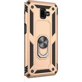 Gpack Samsung Galaxy J6 Plus Vega Yüzüklü Mıknatıslı Nano Glass Gold Kılıf