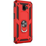 Gpack Samsung Galaxy J6 Plus Vega Yüzüklü Mıknatıslı Nano Glass Kırmızı Kılıf