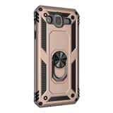 Gpack Samsung Galaxy J7 Core Tank Vega Standlı Yüzüklü Mıknatıslı Nano Glass Gold Kılıf