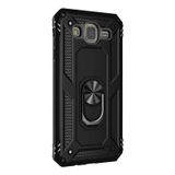 Gpack Samsung Galaxy J7 Core Tank Vega Standlı Yüzüklü Mıknatıslı Nano Glass Siyah Kılıf