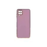 Gpack Samsung Galaxy M12 ile Uyumlu Kılıf, Bark Parlak Silikon, Renkli Kenarları, Mor