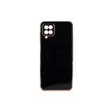 Gpack Samsung Galaxy M12 ile Uyumlu Kılıf, Bark Parlak Silikon, Renkli Kenarları, Siyah