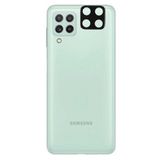Gpack Samsung Galaxy M22 Kamera Sürgülü Kapatmalı Silikon Siyah Kılıf