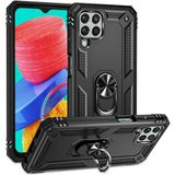 Gpack Samsung Galaxy M33 Kılıf Vega Sert Silikon Tank Standlı Yüzüklü Mıknatıslı+Nano Siyah