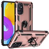 Gpack Samsung Galaxy M52 Vega Tank Standlı Yüzüklü Mıknatıslı Bronz Kılıf