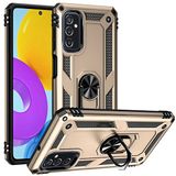Gpack Samsung Galaxy M52 Vega Tank Standlı Yüzüklü Mıknatıslı Gold Kılıf