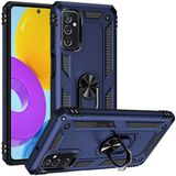 Gpack Samsung Galaxy M52 Vega Tank Standlı Yüzüklü Mıknatıslı Lacivert Kılıf