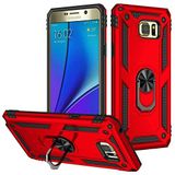 GPACK Samsung Galaxy Note 5 ile uyumlu Kılıf Vega Tank Standlı Yüzüklü Mıknatıslı, Kırmızı