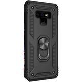 Gpack Samsung Galaxy Note 9 Çift Katmanlı Tank Yüzüklü Mıknatıslı Vega Kapak Siyah Cep Telefonu Kılıf